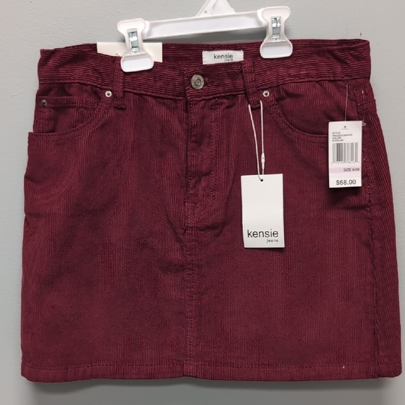 Kensie Bloodstone Corduroy Skirt. Size 6/28. NWT - Picture 1 of 6